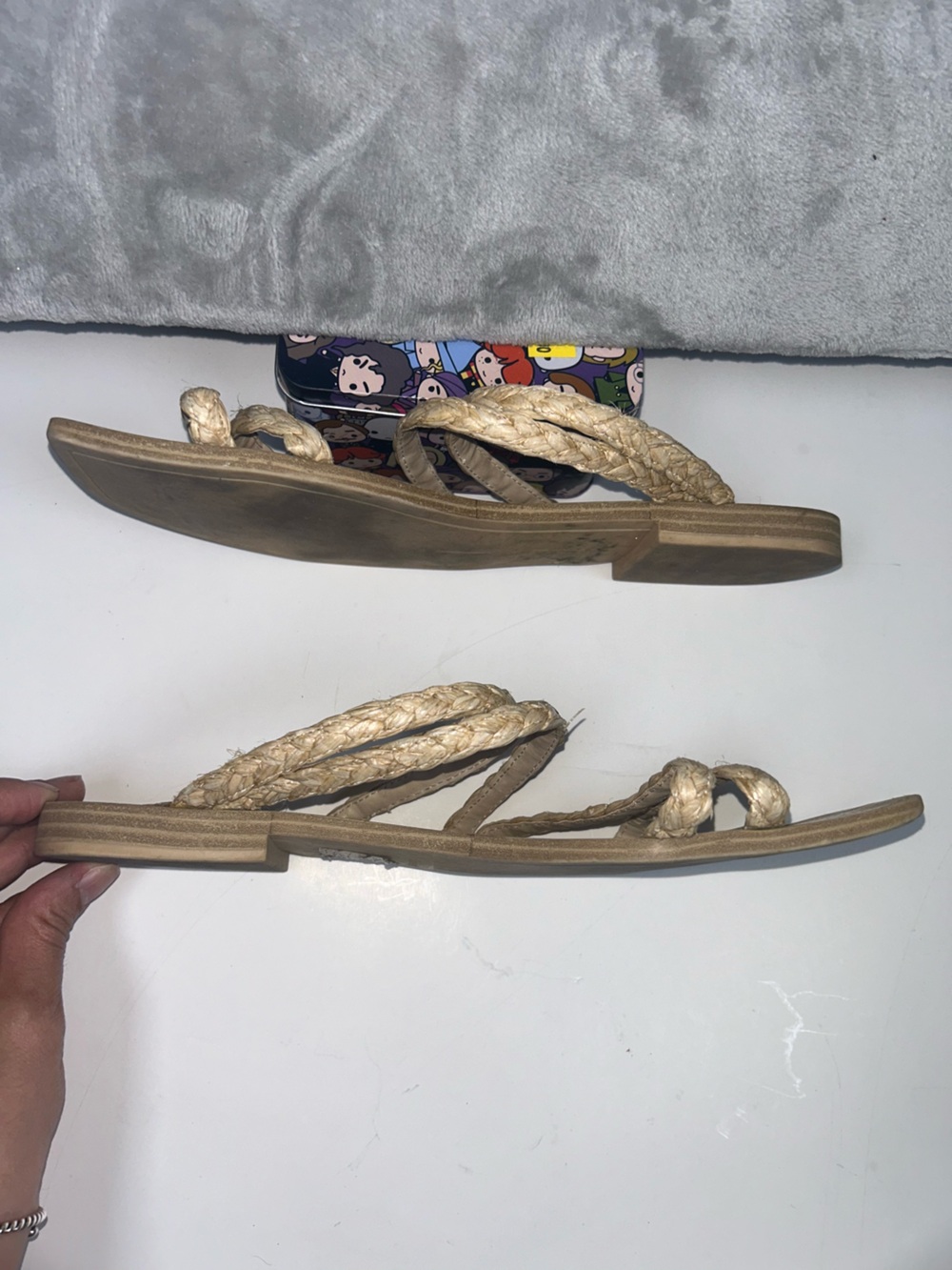 Dolce Vita Braided Snake-Print Slide Sandals in Beige and Tan - Picture 2 of 8
